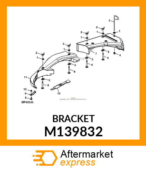BRACKET, BRACKET, MULCH PLUG M139832