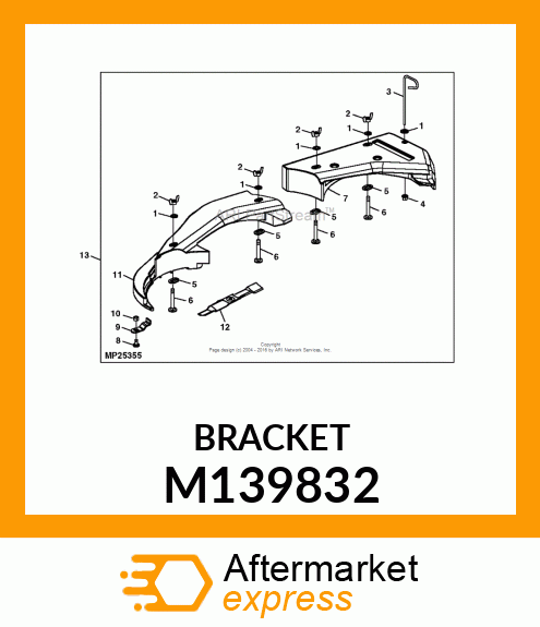 BRACKET, BRACKET, MULCH PLUG M139832