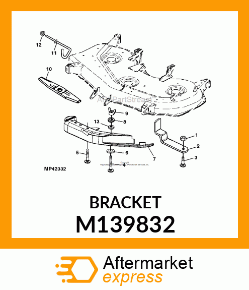 BRACKET, BRACKET, MULCH PLUG M139832