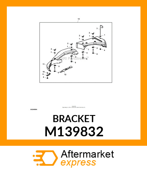 BRACKET, BRACKET, MULCH PLUG M139832