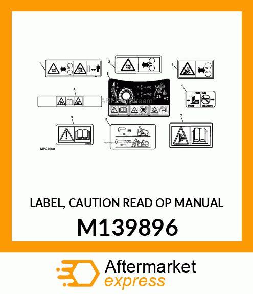 LABEL, CAUTION READ OP MANUAL M139896