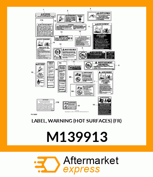 LABEL, WARNING (HOT SURFACES) (FR) M139913