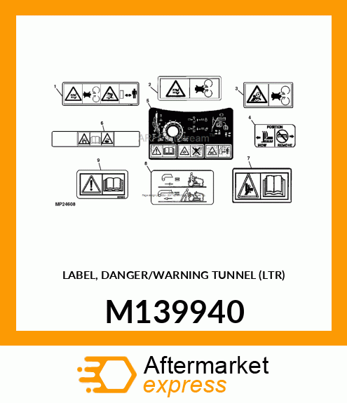 LABEL, DANGER/WARNING TUNNEL (LTR) M139940