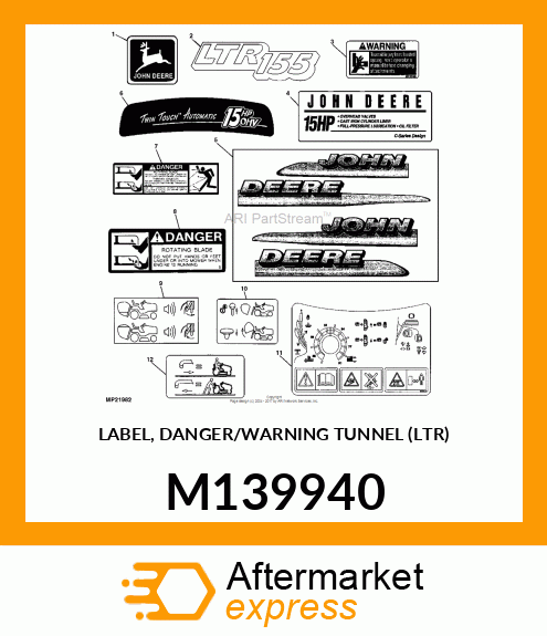 LABEL, DANGER/WARNING TUNNEL (LTR) M139940