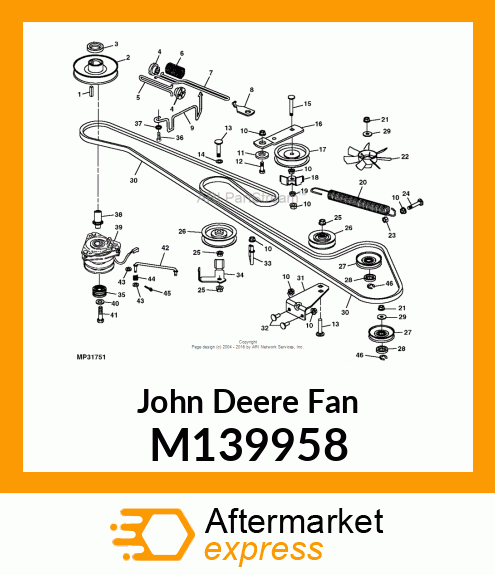 FAN, 9 IN W/OFFSET HUB M139958