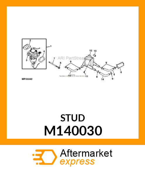 STUD, M6 X 1.0 X 95 M140030