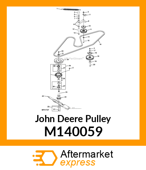 PULLEY, SHEAVE, SPINDLE (54C/62C) M140059