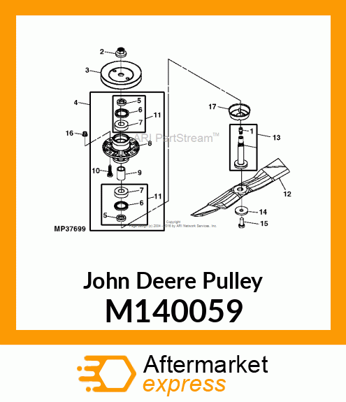 PULLEY, SHEAVE, SPINDLE (54C/62C) M140059