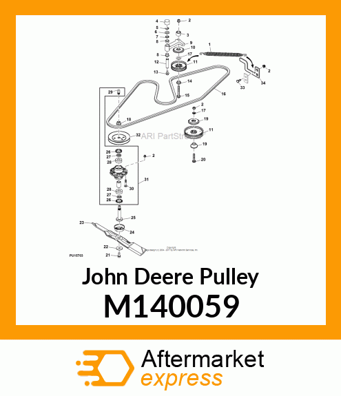 PULLEY, SHEAVE, SPINDLE (54C/62C) M140059