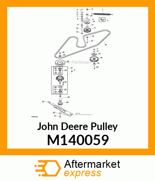 PULLEY, SHEAVE, SPINDLE (54C/62C) M140059