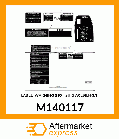 LABEL, WARNING (HOT SURFACES)ENG/F M140117