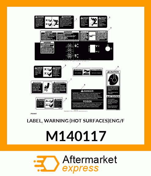 LABEL, WARNING (HOT SURFACES)ENG/F M140117