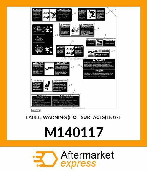 LABEL, WARNING (HOT SURFACES)ENG/F M140117