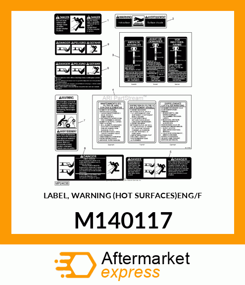 LABEL, WARNING (HOT SURFACES)ENG/F M140117