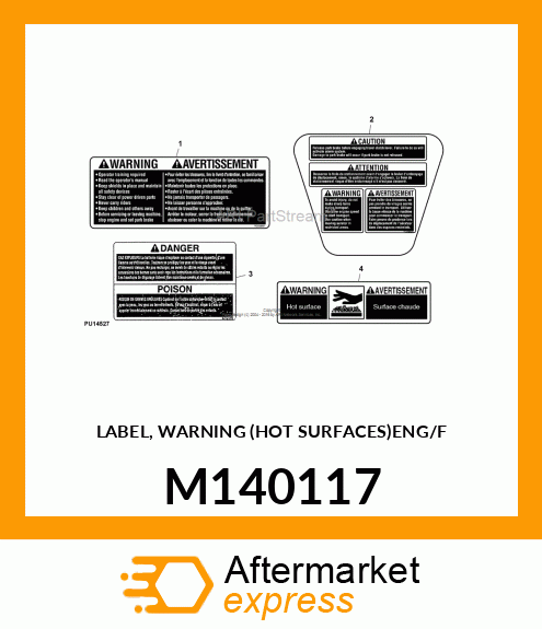 LABEL, WARNING (HOT SURFACES)ENG/F M140117