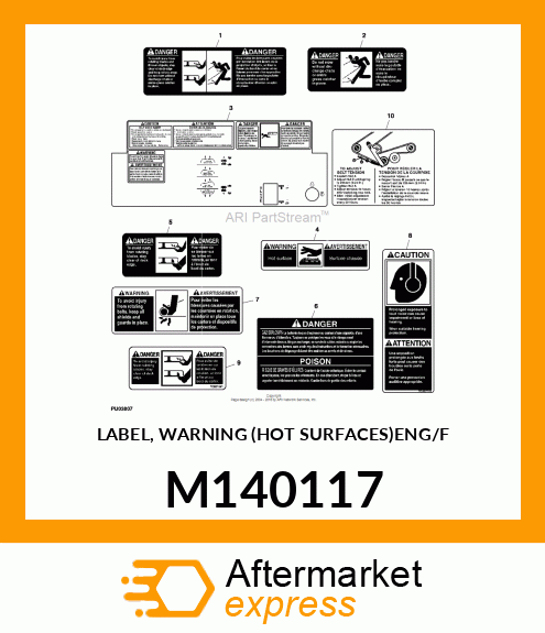 LABEL, WARNING (HOT SURFACES)ENG/F M140117