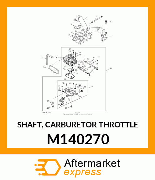 SHAFT, CARBURETOR THROTTLE M140270