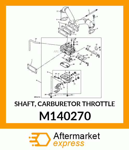 SHAFT, CARBURETOR THROTTLE M140270