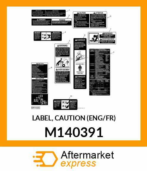 LABEL, CAUTION (ENG/FR) M140391