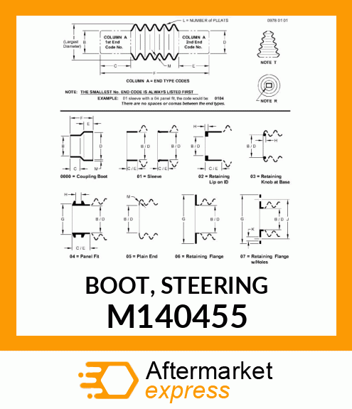 BOOT, STEERING M140455