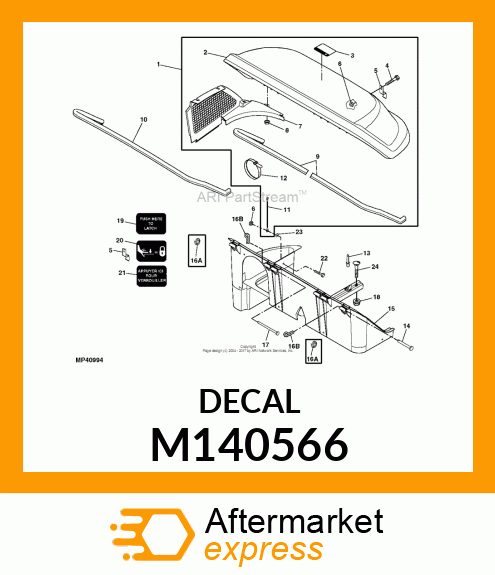 LABEL, LABEL, HOPPER LATCH M140566