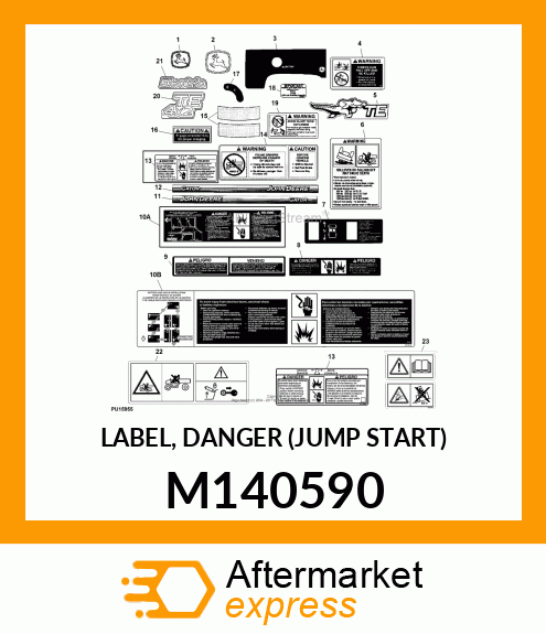 LABEL, DANGER (JUMP START) M140590