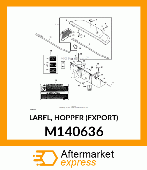 LABEL, HOPPER (EXPORT) M140636