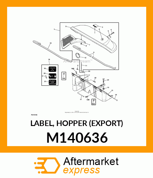 LABEL, HOPPER (EXPORT) M140636