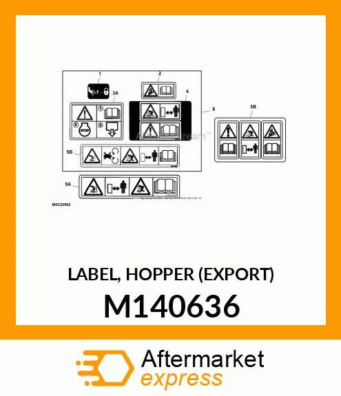 LABEL, HOPPER (EXPORT) M140636