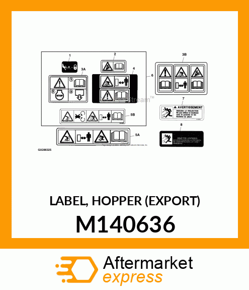 LABEL, HOPPER (EXPORT) M140636