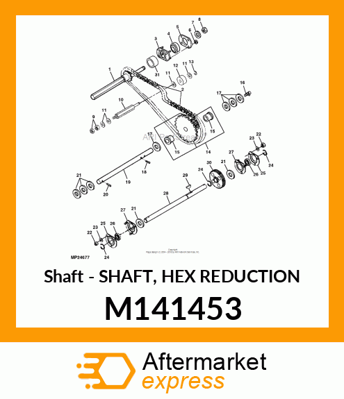 Shaft - SHAFT, HEX REDUCTION M141453