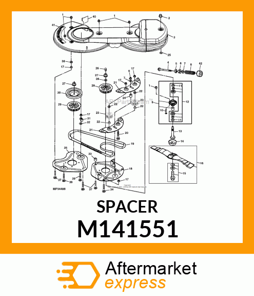 SPACER, SECONDARY IDLER PLATE M141551