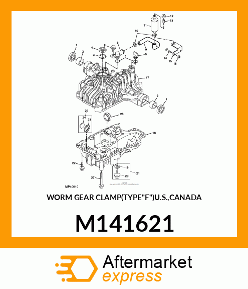 WORM GEAR CLAMP(TYPE"F")U.S.,CANADA M141621