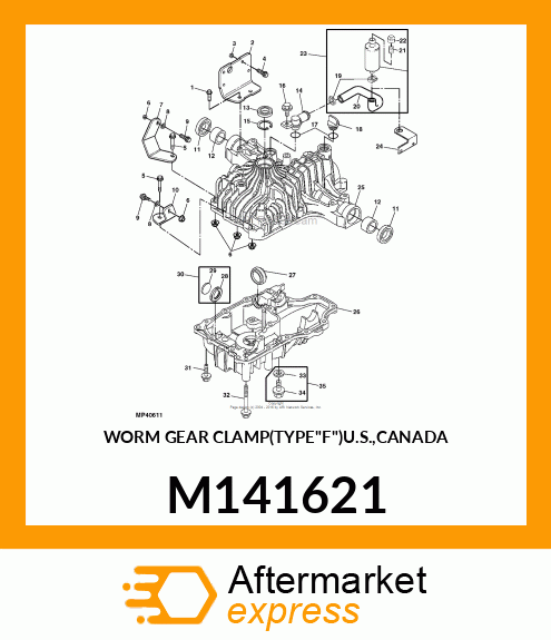 WORM GEAR CLAMP(TYPE"F")U.S.,CANADA M141621