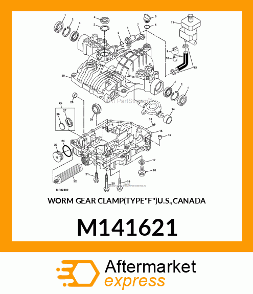 WORM GEAR CLAMP(TYPE"F")U.S.,CANADA M141621