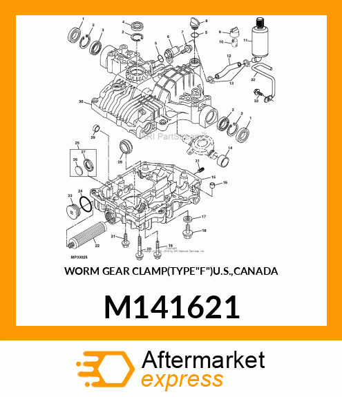 WORM GEAR CLAMP(TYPE"F")U.S.,CANADA M141621