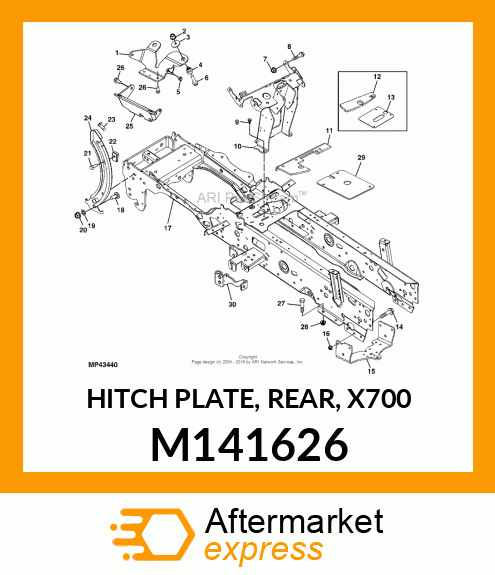 HITCH PLATE, REAR, X700 M141626