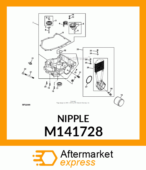 NIPPLE, OIL FILTER M141728