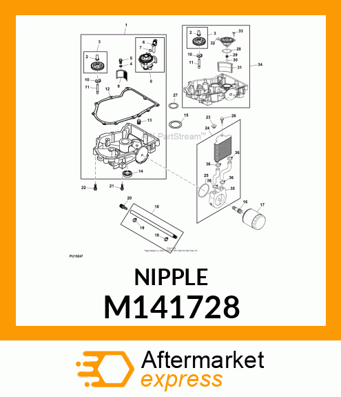 NIPPLE, OIL FILTER M141728