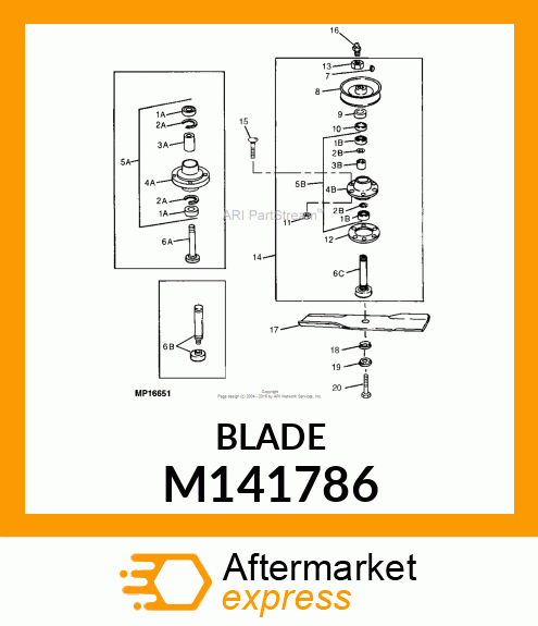 BLADE, 72" MOWER M141786