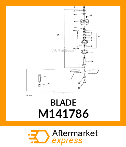 BLADE, 72" MOWER M141786