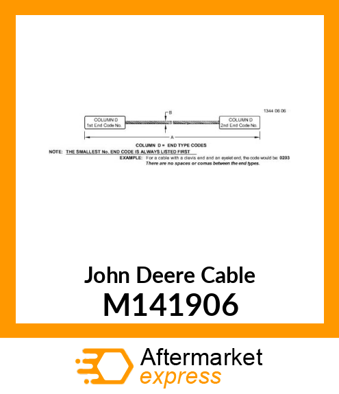 CABLE, CYLINDER SUPPORT M141906