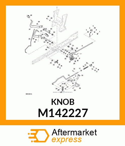 KNOB, DIFF LOCK PEDAL M142227