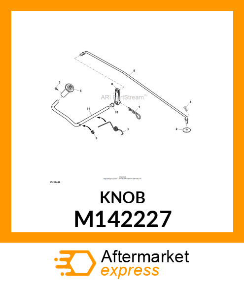 KNOB, DIFF LOCK PEDAL M142227