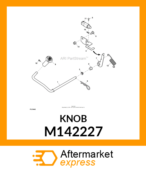 KNOB, DIFF LOCK PEDAL M142227