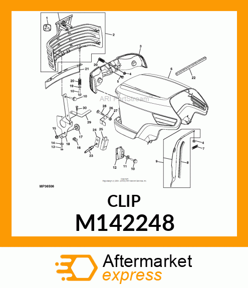 CLIP, HEADLIGHT ADJUSTMENT M142248