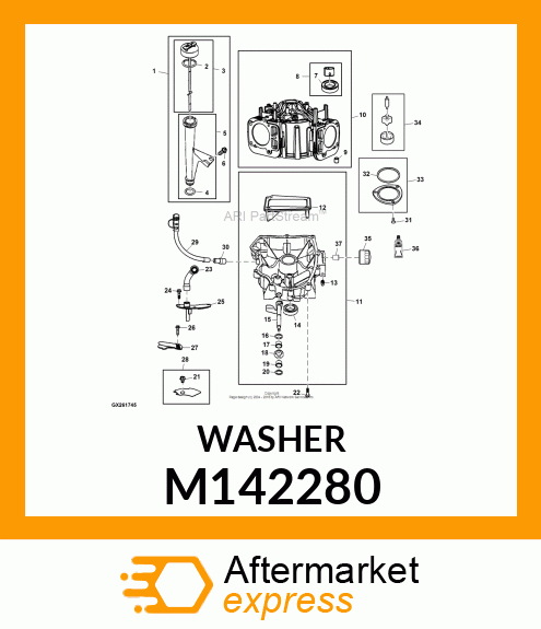 WASHER, WASHER (GOVERNOR CRANK) M142280