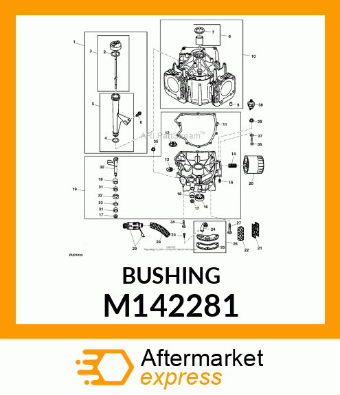 BUSHING, BUSHING, GOVERNOR CRANK M142281