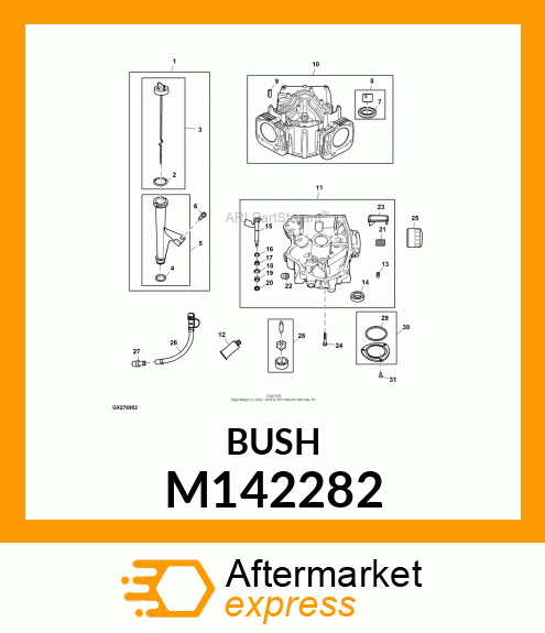 BUSHING, BUSHING, GOVERNOR CRANK M142282