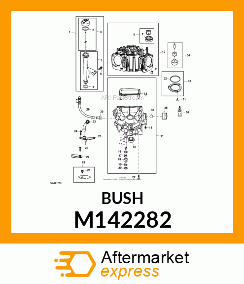 BUSHING, BUSHING, GOVERNOR CRANK M142282